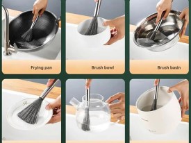 Cepillo acero para limpieza con mango metalico